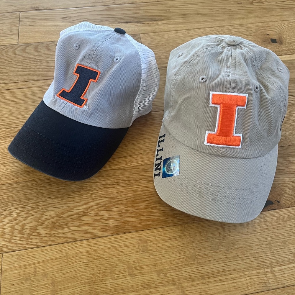 Men’s Lot of 2 Fighting Illini Adjustable Baseball Hats